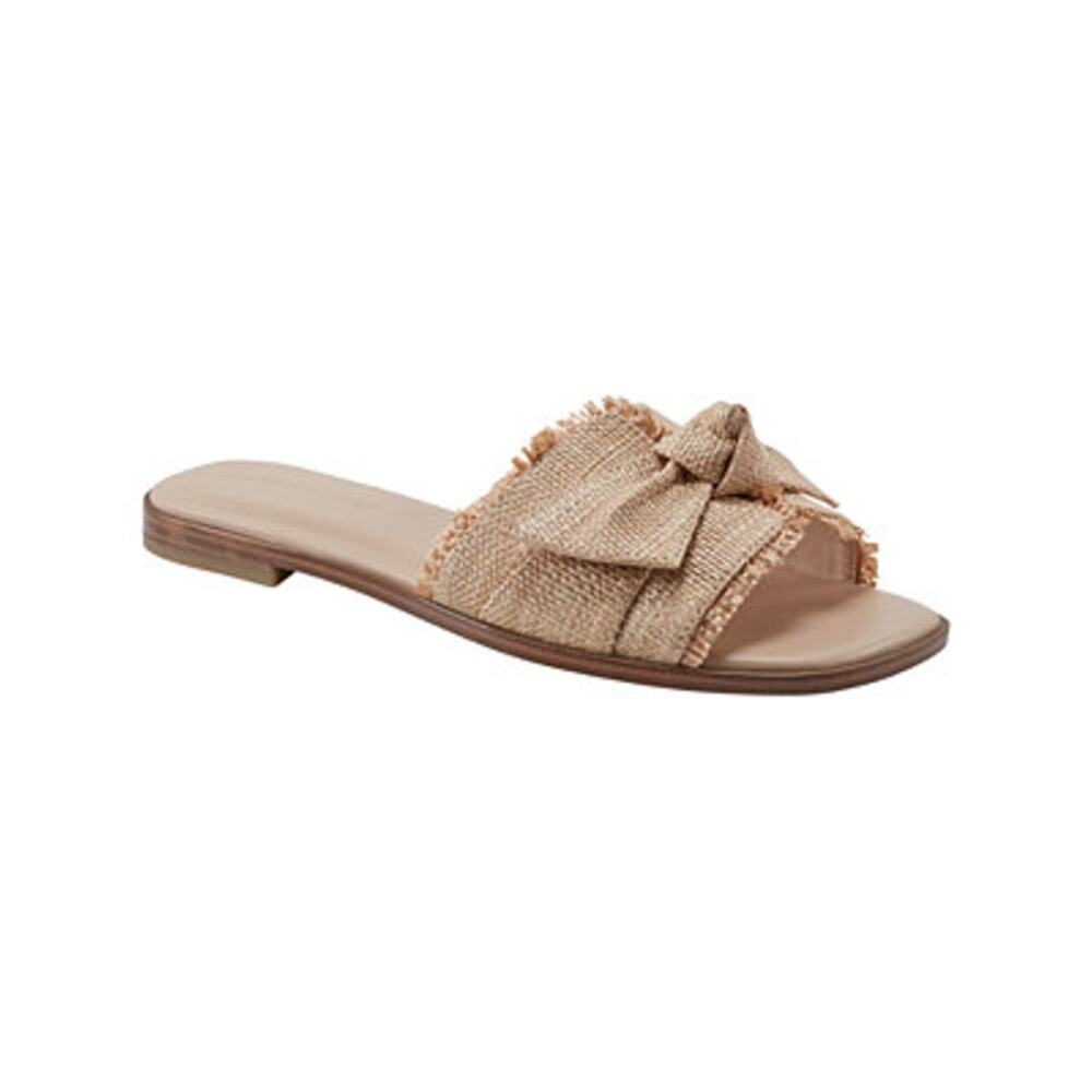 Marc Fisher Fineya Raffia Knot Slide Sandals Women 7.5 NIB